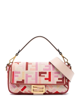 Fendi Pre-Owned 2010-2025 Zucca Embroidered Canvas Baguette satchel - Pink