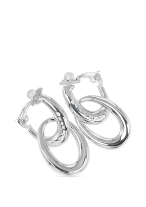 CHANEL Pre-Owned 2000-2025 Sterling Silver Double Hoop Clip On earrings