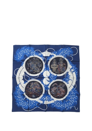 Hermès Pre-Owned 20th Century Legende Brodee Silk Scarf scarves - Blue