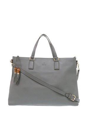 Gucci Pre-Owned 2000-2015 Leather Bamboo Tassel satchel - Grey