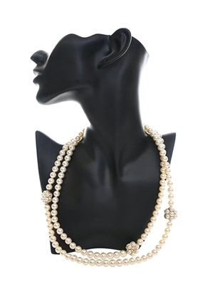 CHANEL Pre-Owned 2015 CC Faux Pearl Cluster Necklace costume necklace - White
