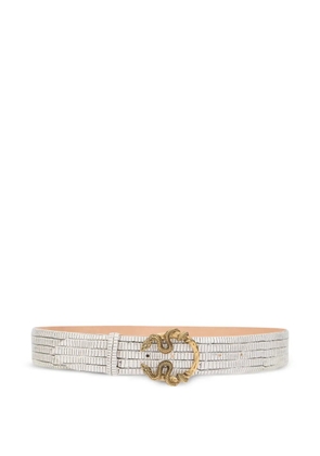 Roberto Cavalli snake-buckle belt - White