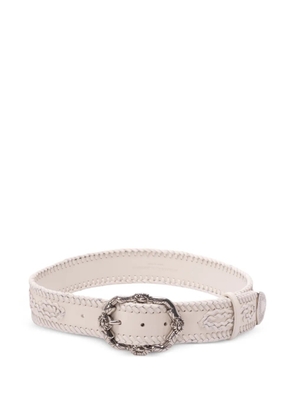 Ermanno Scervino floral-buckle belt - White