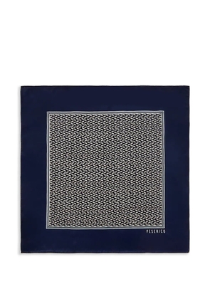 Peserico geometric-pattern scarf - Blue