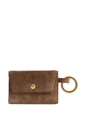 Yu Mei Envelope button-fastening cardholder keyring - Brown