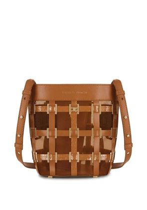Elisabetta Franchi woven leather tote bag - Brown