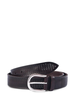 Orciani perforated buckle leather belt - Brown