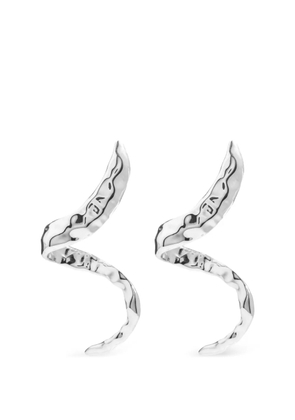 Federica Tosi Snake textured drop earrings - Silver