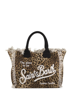 MC2 Saint Barth animal-print fringed tote bag - Brown