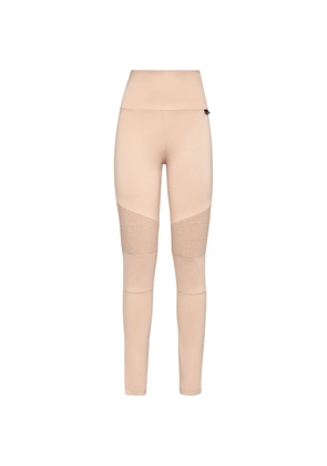 Philipp Plein ribbed-panel biker leggings - Neutrals