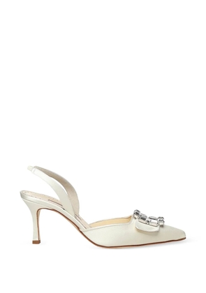 Manolo Blahnik Mayjousli buckle-embellished slingback pumps - Neutrals