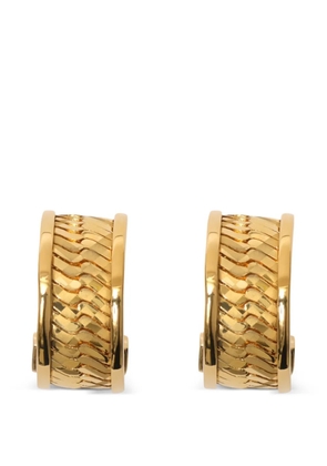 Burberry engraved Check hoop earrings - Gold