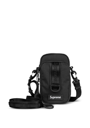 Supreme logo-patch messenger bag - Black