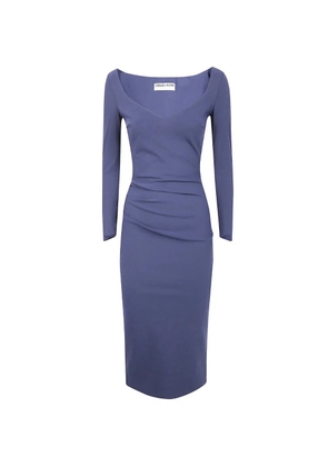 CHIARA BONI La Petite Robe long-sleeve draped midi dress - Purple