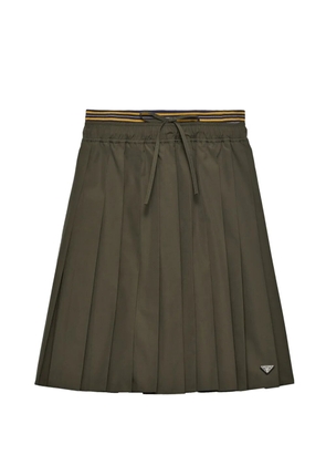Prada pleated poplin midi-skirt - Green