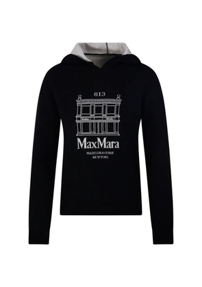 'S Max Mara embroidered-logo hoodie - Black