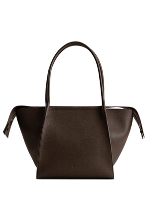 Yu Mei large Claudia zip-fastening leather tote bag - Brown