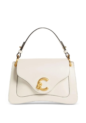Coccinelle small C-me leather tote bag - White