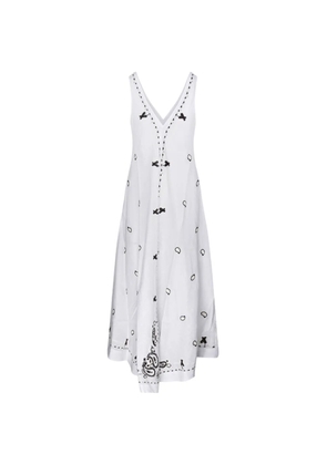 P.A.R.O.S.H. embroidered linen midi dress - White