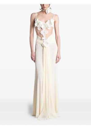 David Koma flared sleeve dress - Neutrals