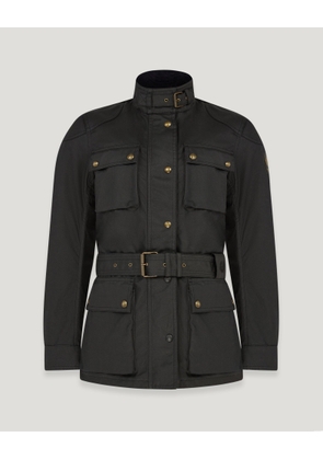 Belstaff Trialmaster Motorcycle Icon Jacket Women's Waxed Cotton Black Size UK 6