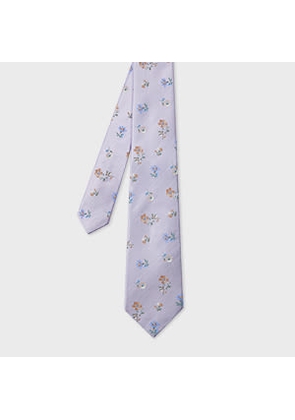 Paul Smith Lilac Floral Silk Tie Purple