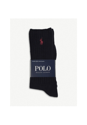 Mens Polo Ralph Lauren Ribbed Cotton-Blend Socks