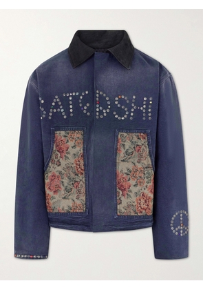 Satoshi Nakamoto - Logo-Embellished Cotton-Canvas Jacket - Men - Blue - S