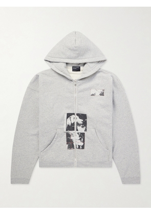 Enfants Riches Déprimés - Appliquéd Cotton-Jersey Zip-Up Hoodie - Men - Gray - S