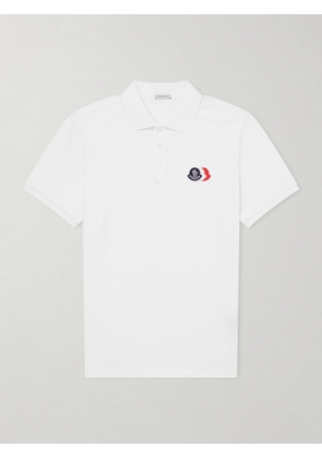 Moncler - Logo-Appliquéd Cotton-Piqué Polo Shirt - Men - White - S