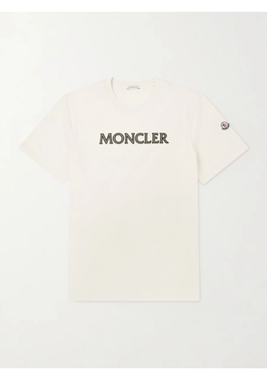 Moncler - Logo-Print Cotton-Jersey T-shirt - Men - Neutrals - S