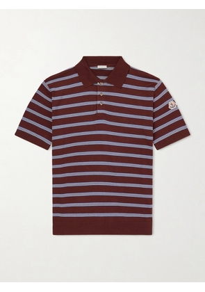 Moncler - Logo-Appliquéd Striped Cotton Polo Shirt - Men - Brown - S