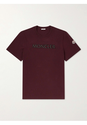 Moncler - Logo-Print Cotton-Jersey T-shirt - Men - Burgundy - S