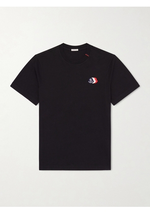 Moncler - Logo-Appliquéd Cotton-Jersey T-Shirt - Men - Black - S