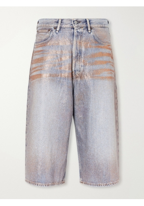 Acne Studios - Judda U Straight-Leg Glittered Denim Shorts - Men - Blue - XS