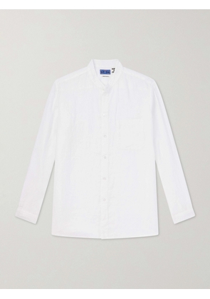 Blue Blue Japan - Grandad-Collar Linen Shirt - Men - White - S