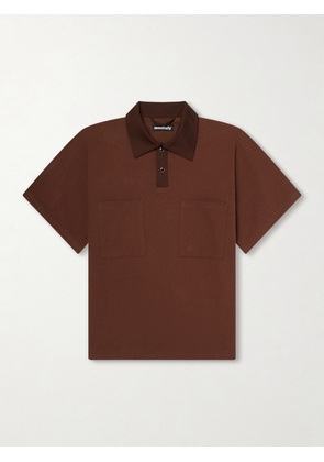 Monitaly - Poloponcho Cotton Polo Shirt - Men - Brown - XS