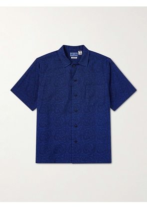 Blue Blue Japan - Camp-Collar Cotton-Jacquard Shirt - Men - Blue - S