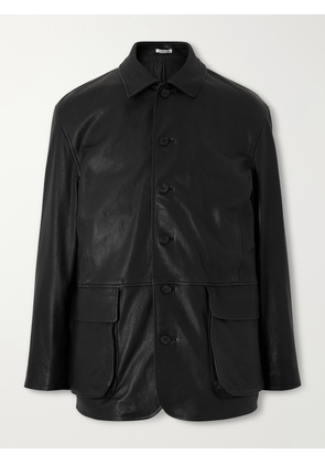 Auralee - Full-Grain Leather Jacket - Men - Black - 3