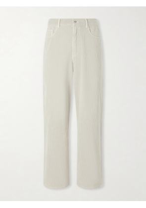 Auralee - Wide-Leg Garment-Dyed Cotton-Corduroy Trousers - Men - Neutrals - 3