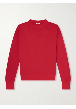 Auralee - Cotton, Wool and Silk-Blend Jersey Sweater - Men - Red - 3