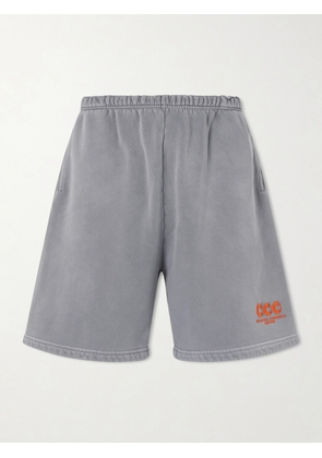 Willy Chavarria - CCC Buffalo Straight-Leg Logo-Embroidered Cotton-Jersey Shorts - Men - Gray - S