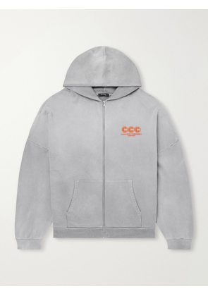 Willy Chavarria - Logo-Embroidered Cotton-Jersey Zip-Up Hoodie - Men - Gray - S