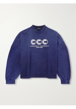 Willy Chavarria - Hooligan Logo-Embroidered Cotton-Jersey Sweatshirt - Men - Blue - S