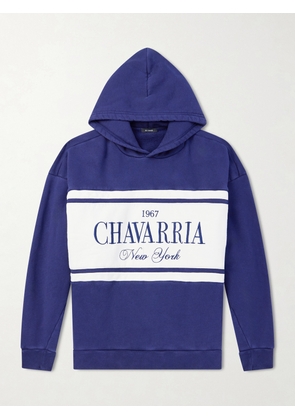 Willy Chavarria - Gilroy Logo-Embroidered Cotton-Jersey Hoodie - Men - Blue - S