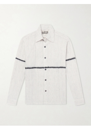 Kartik Research - Rabari Embroidered Pinstriped Shirt - Men - White - S