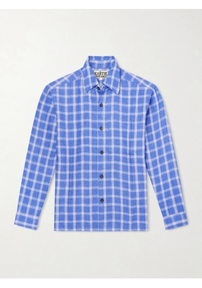 Kartik Research - Pataudi Checked Linen Shirt - Men - Blue - S