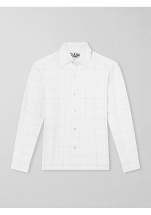 Kartik Research - Pataudi Checked Linen Shirt - Men - White - S