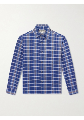 Kartik Research - Patadui Checked Cotton Shirt - Men - Blue - S