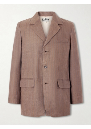 Kartik Research - Linen and Wool-Blend Suit Jacket - Men - Brown - S